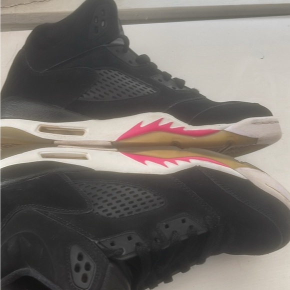 Air Jordan 5 black/pink youth size 7Y/Womans 8.5 440892-029 - Picture 5 of 5